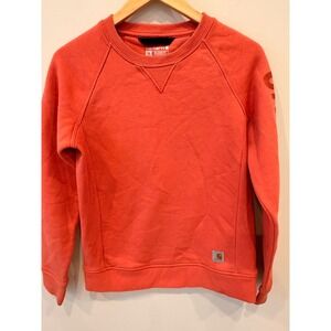 Carhartt Relaxed Fit Coral Orange‎ Raglan Sleeve Sweatshirt Women's XS